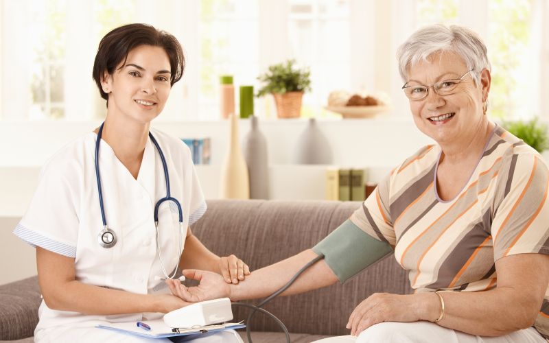 in home nurse with patient